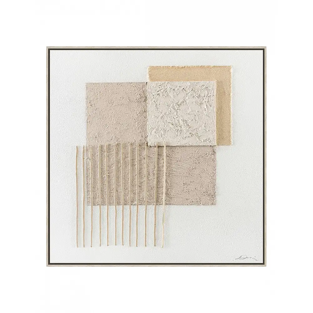 Πίνακας  χειρ. ζωγραφ. με ξυλινο πλαίσιο ,γεωμετρικά σχέδιο/α  80x80 cm