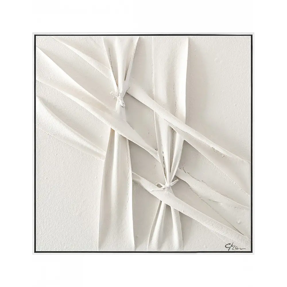 Πίνακας  χειρ. ζωγραφ. με ξυλινο πλαίσιο ,λευκα δεσίματα 60x60cm
