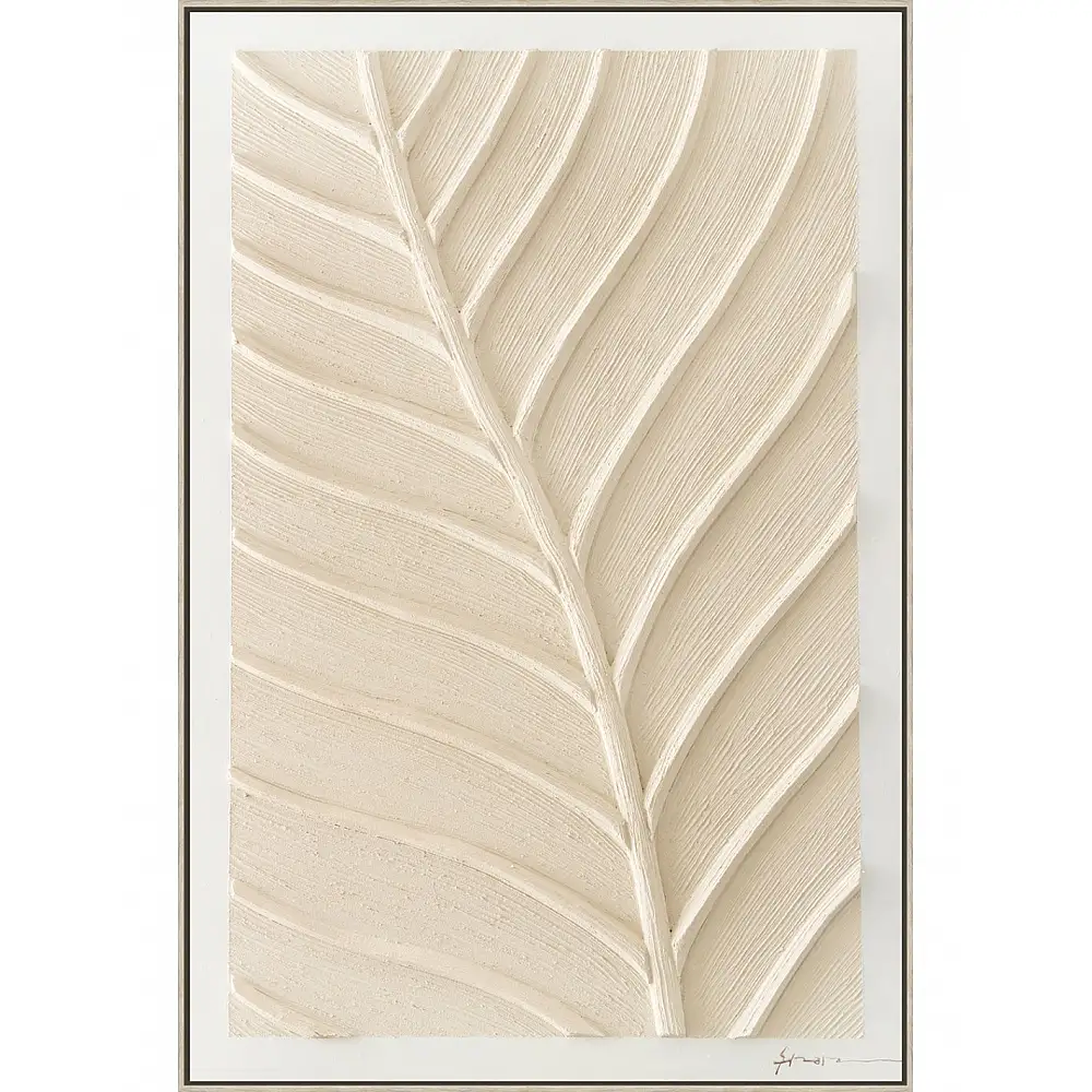 Πίνακας  χειρ. ζωγραφ. με ξυλινο πλαίσιο, εκρού φύλλο 80x120 cm