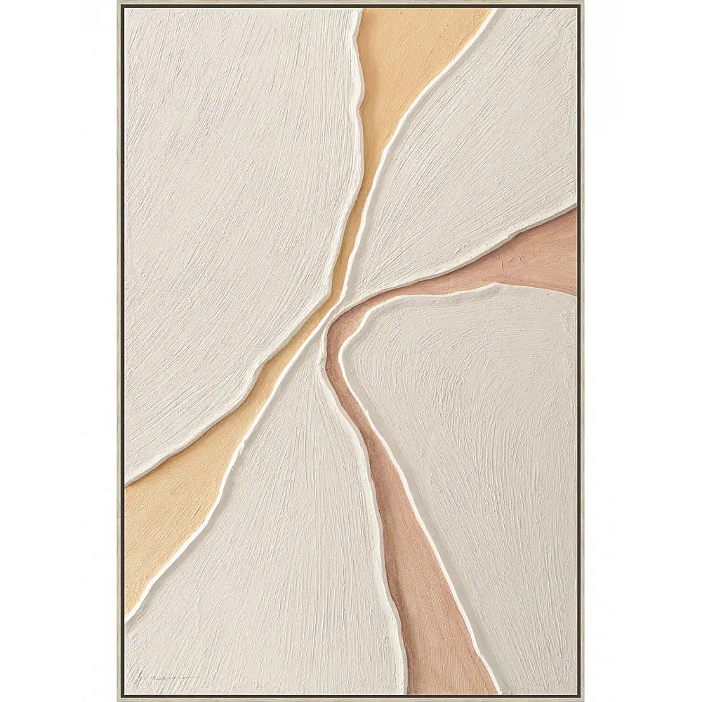 Πίνακας  χειρ. ζωγραφ. με ξυλινο πλαίσιο, εκρού 60x90 cm