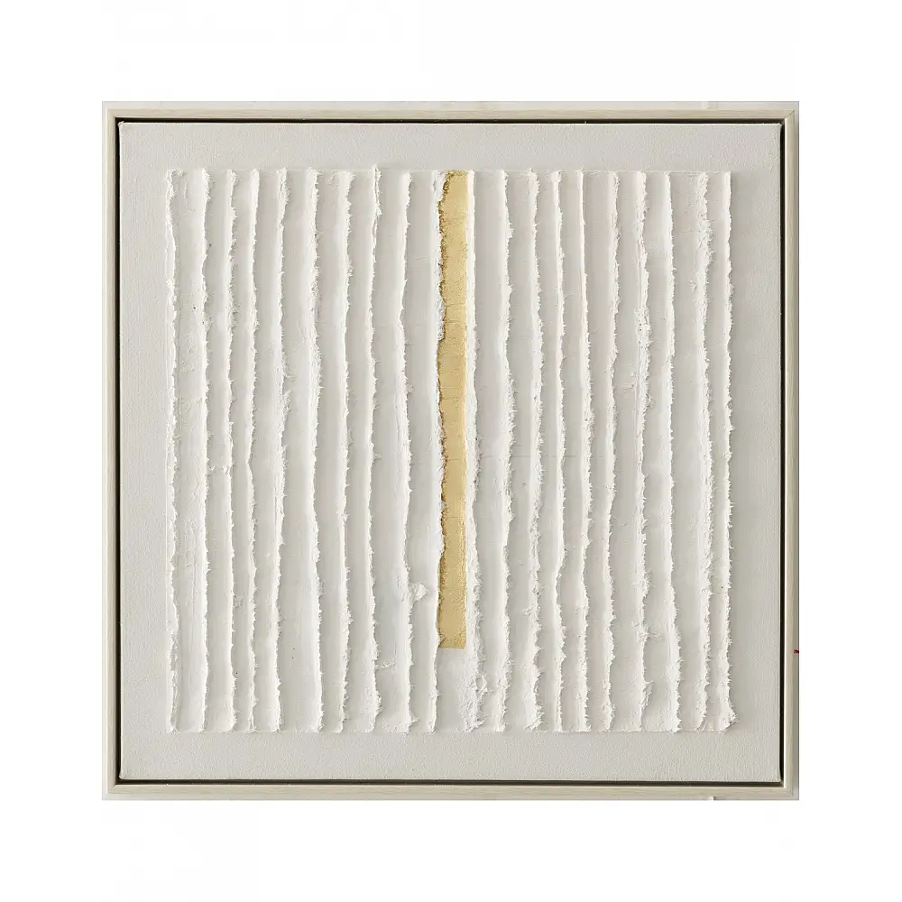 Πίνακας  χειρ. ζωγραφ. με ξυλινο πλαίσιο ,εκρού χρυσός 50x50 cm