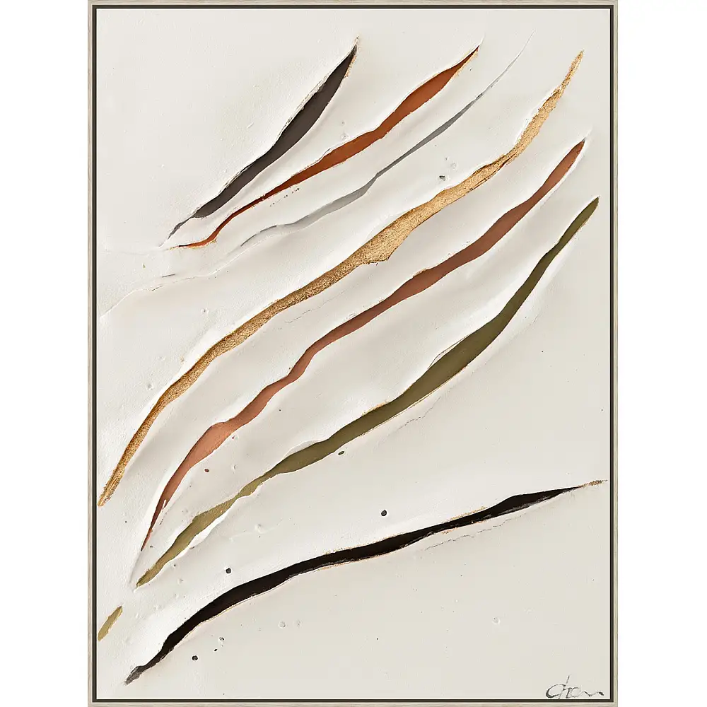 Πίνακας  χειρ. ζωγραφ. με ξυλινο πλαίσιο, multi color scratches  60x80 cm