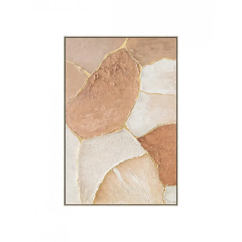Πίνακας  χειρ. ζωγραφ. με ξυλινο πλαίσιο, ivory brown patches  60x90cm