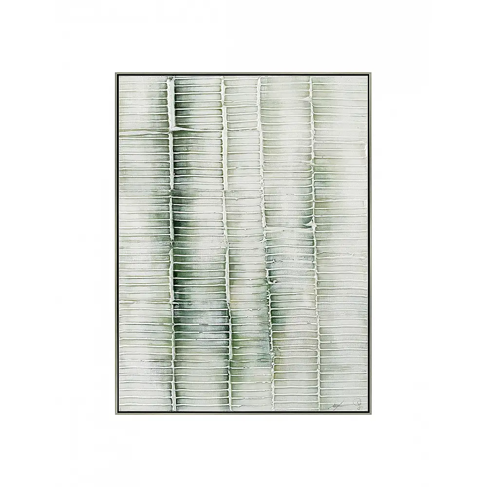 Πίνακας  χειρ. ζωγραφ. με ξυλινο πλαίσιο, πράσινος  gold parts  90x120cm