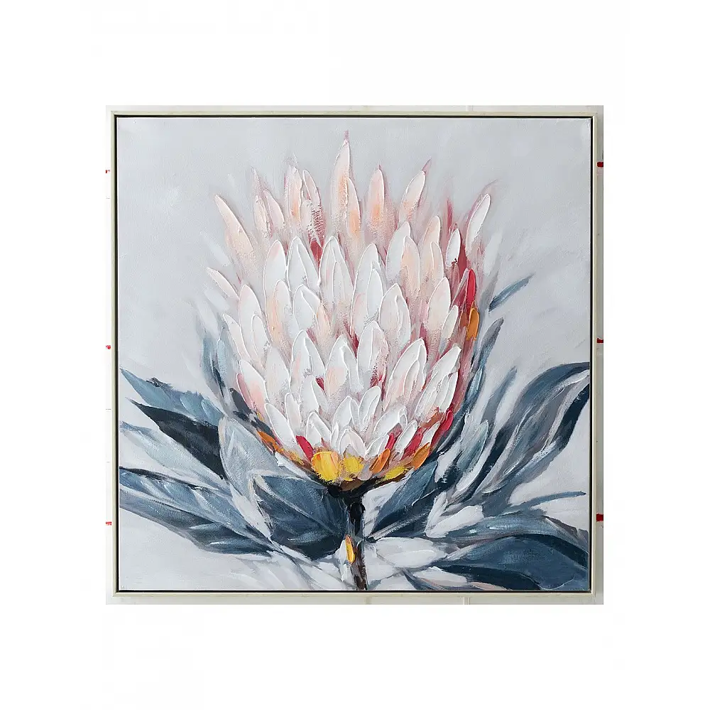 Πίνακας  χειρ. ζωγραφ. με ξυλινο πλαίσιο, Flower  80x80cm