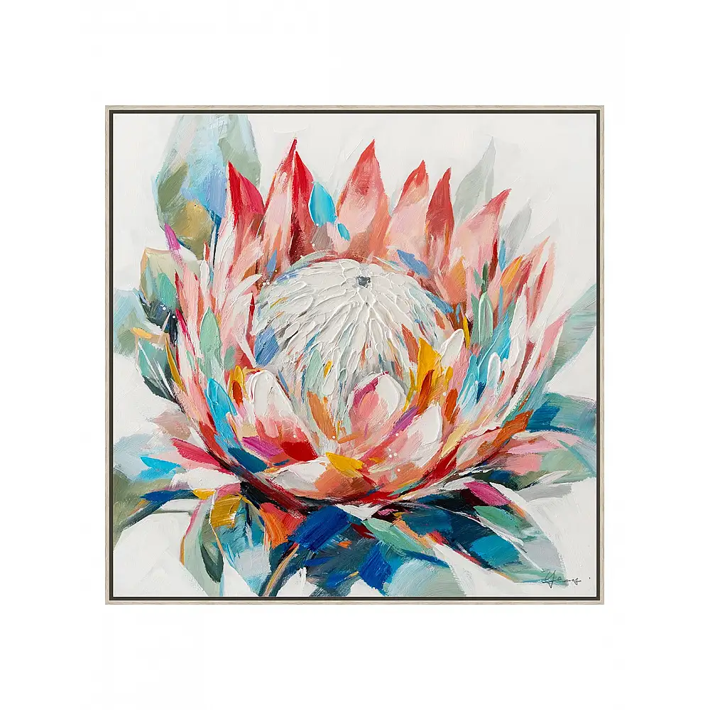 Πίνακας  χειρ. ζωγραφ. με ξυλινο πλαίσιο, Flower  80x80cm