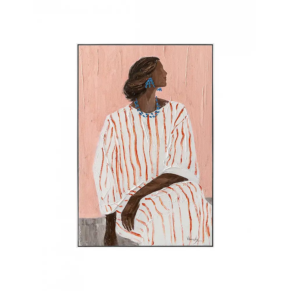 Πίνακας  χειρ. ζωγραφ. με ξυλινο πλαίσιο, Woman  60x90cm