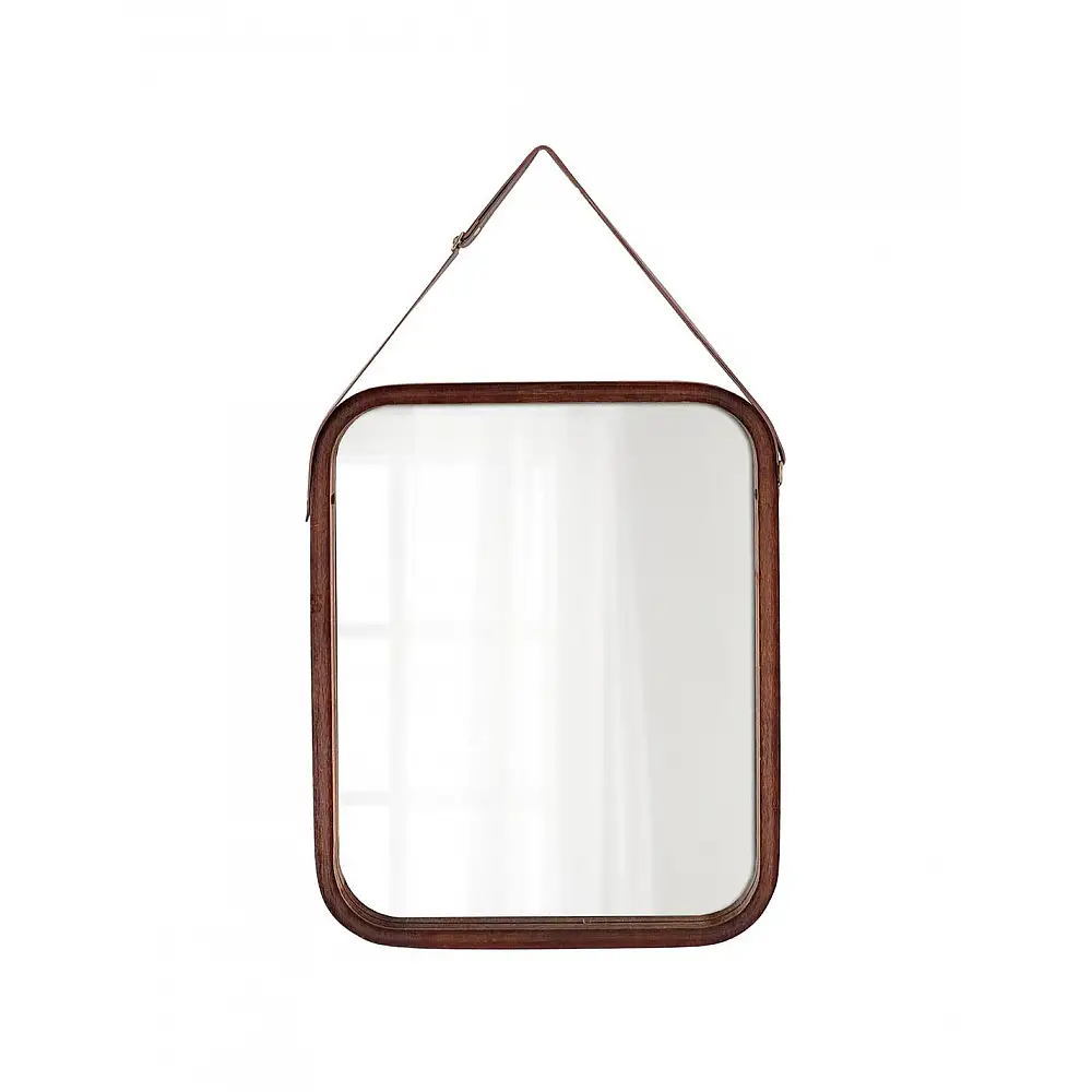 Καθρέπτης τοίχου bamboo καφέ 42x34cm