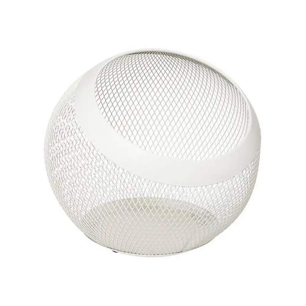Φρουτιέρα/μπωλ μεταλική λευκή 24x21 cm