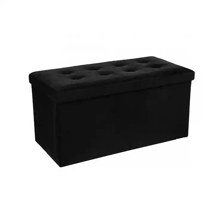 Σκαμπώ μπαούλο μαύρο 76 x 38 cm