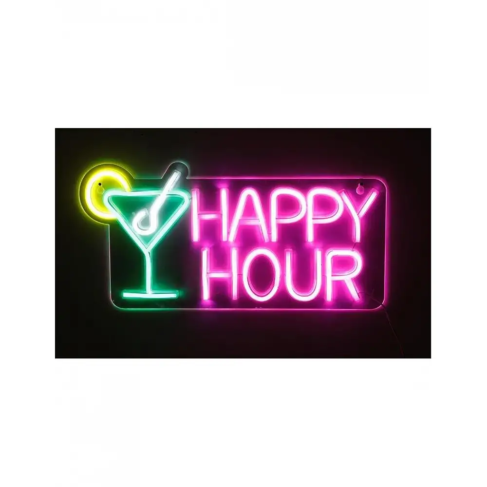 Επιγραφή LED neon HAPPY HOUR 43X21