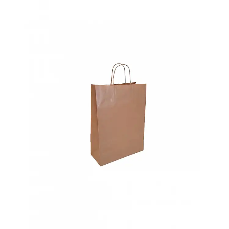 Τσάντα καφέ στριφ. χέρι κοντή 26x27x12εκ.