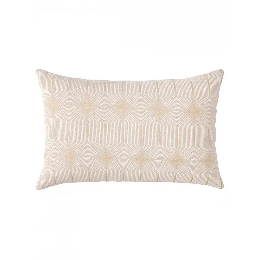 Μαξιλάρι metallic printed polycotton μπεζ 40x60cm