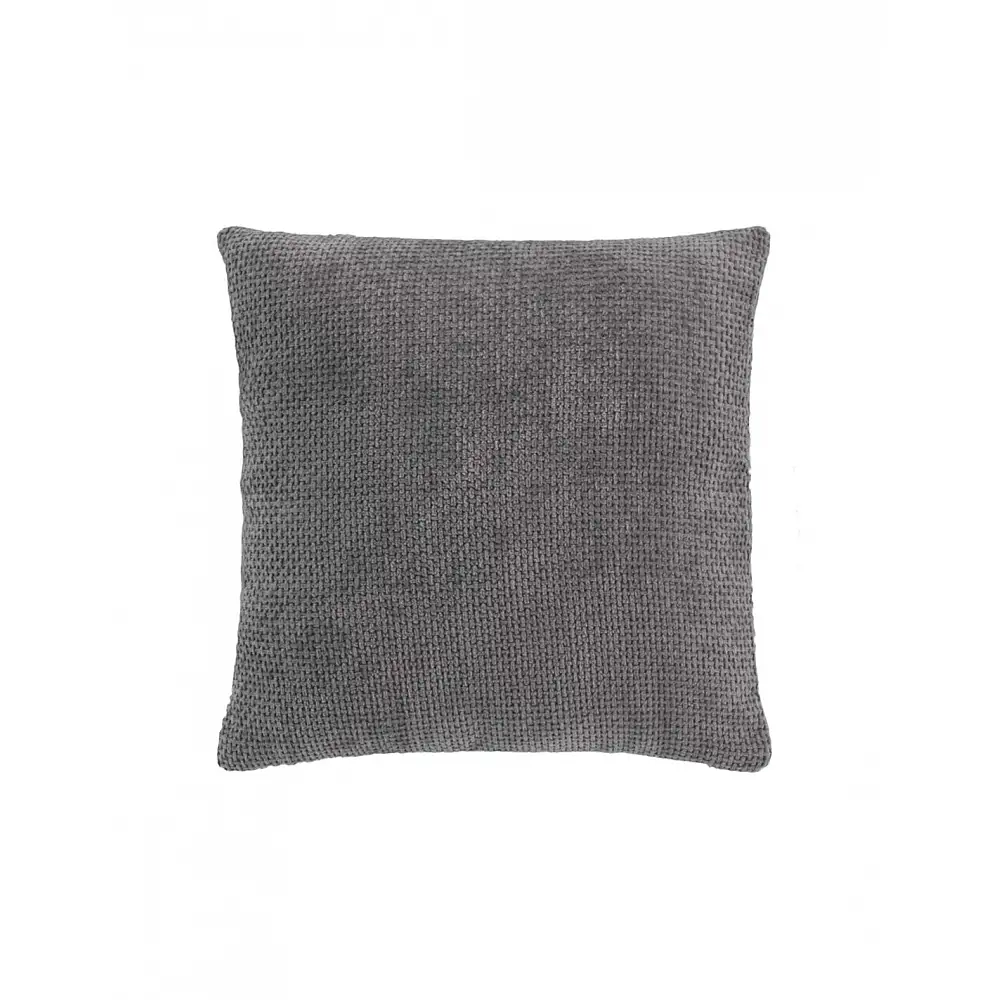 Μαξιλάρι embossed velvet ανθρακί 45x45cm
