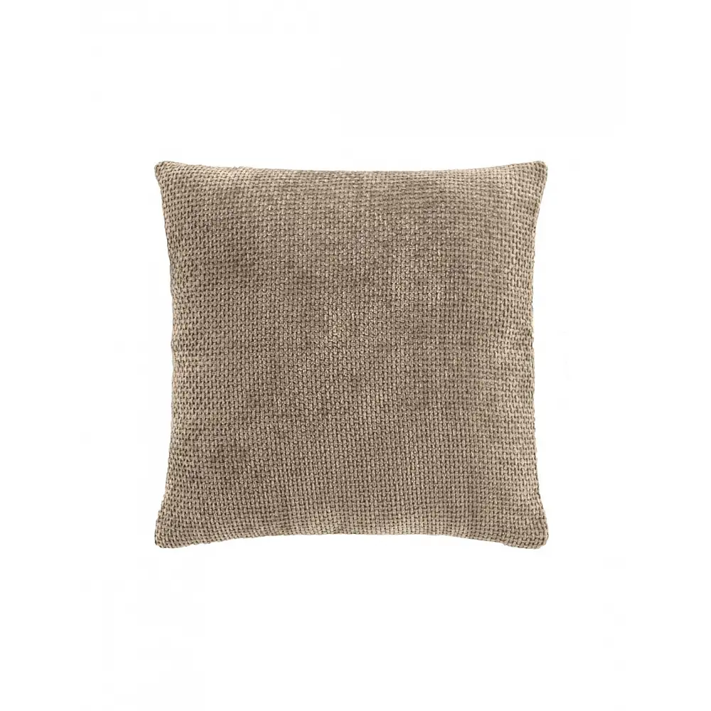 Μαξιλάρι chenille velvet καφέ ανάγλυφο  45x45cm