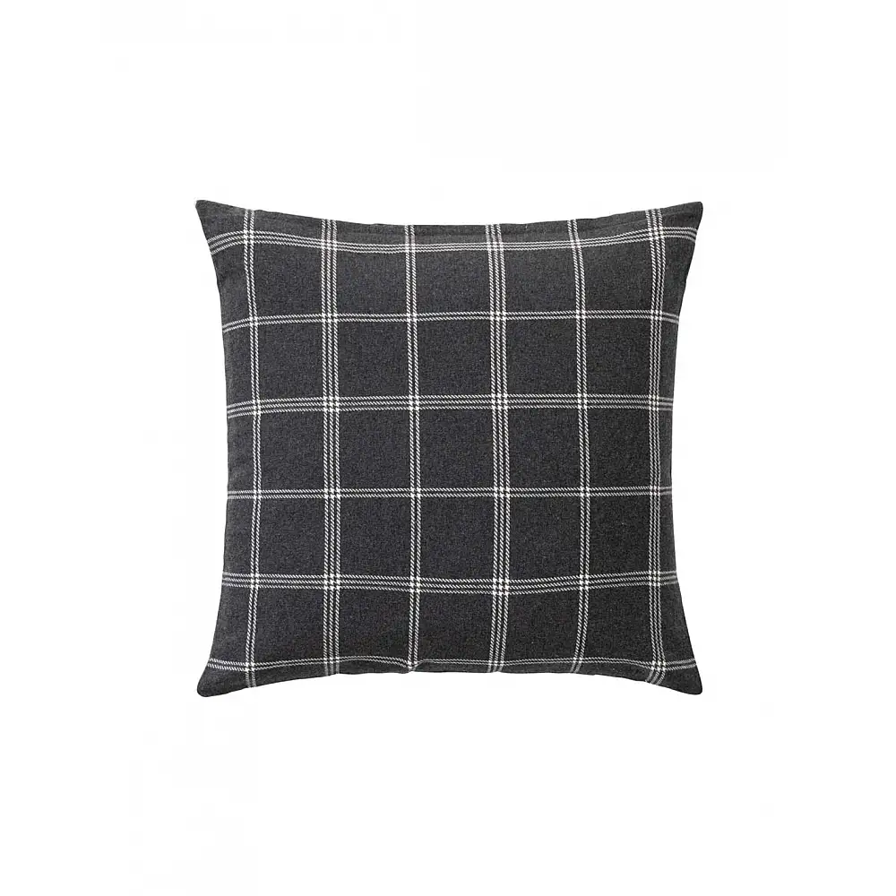 Μαξιλάρι καρό woven cotton/polyester ανθρακί 45x45cm