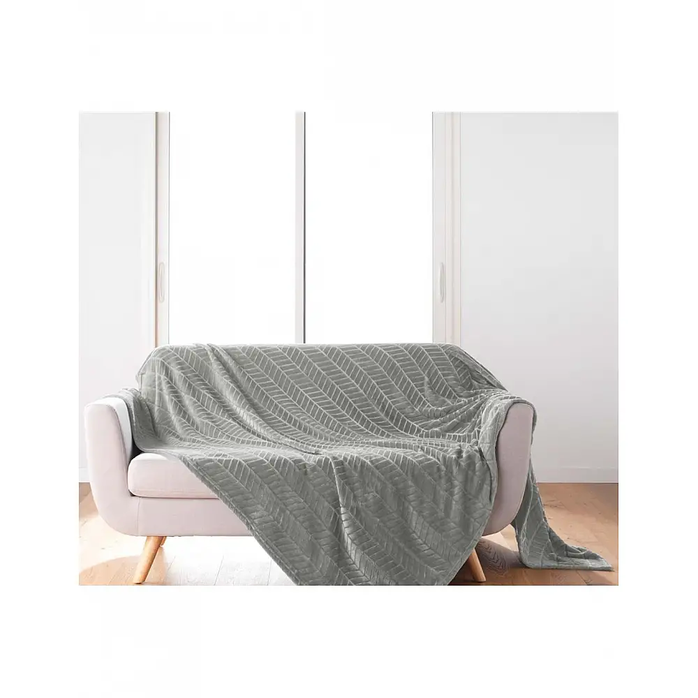 Ριχτάρι embossed flannel γκρι 180x220cm