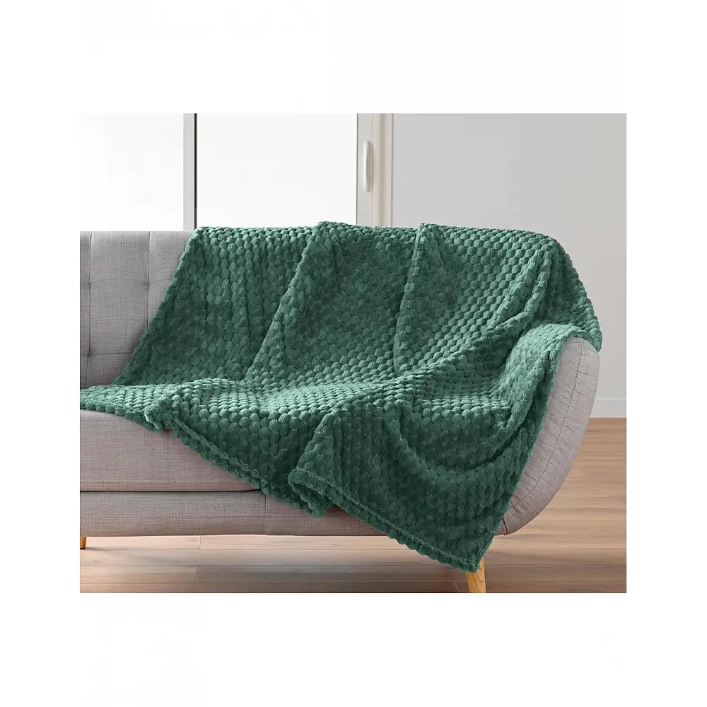 Ριχτάρι embossed flannel πράσινο 125x150cm