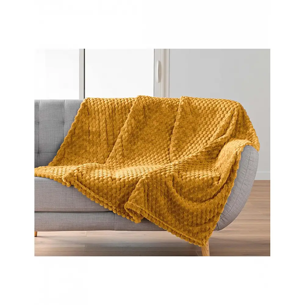 Ριχτάρι embossed flannel ωχρα 125x150cm