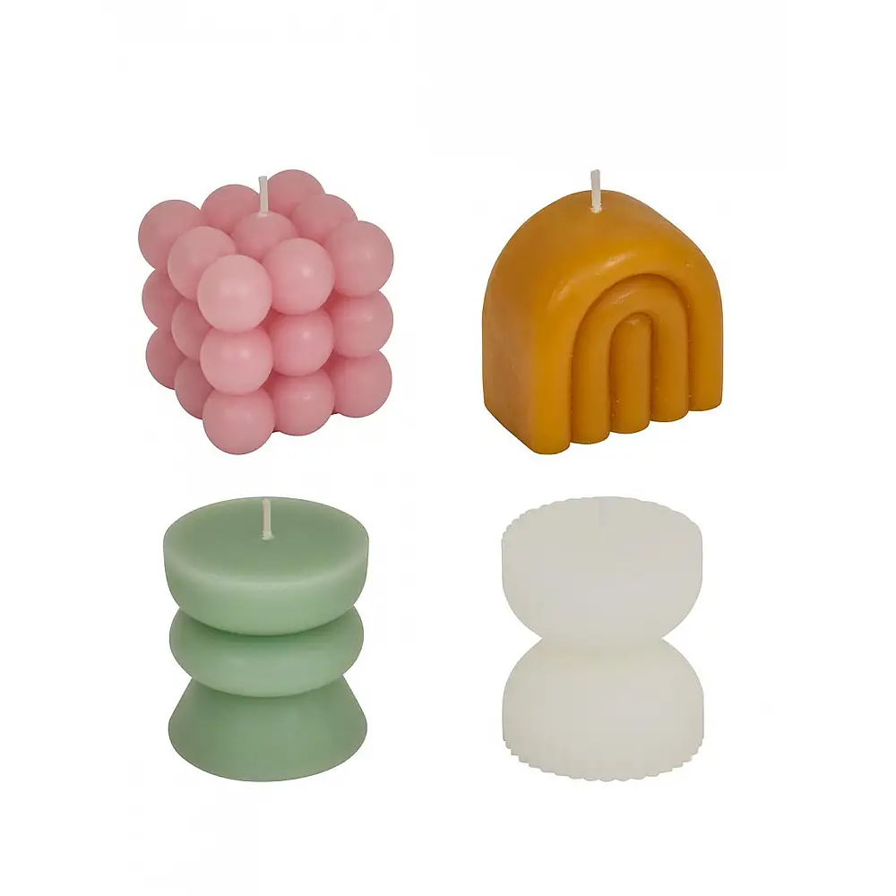 Κερί 4χρώματα-σχήματα 5x5cm