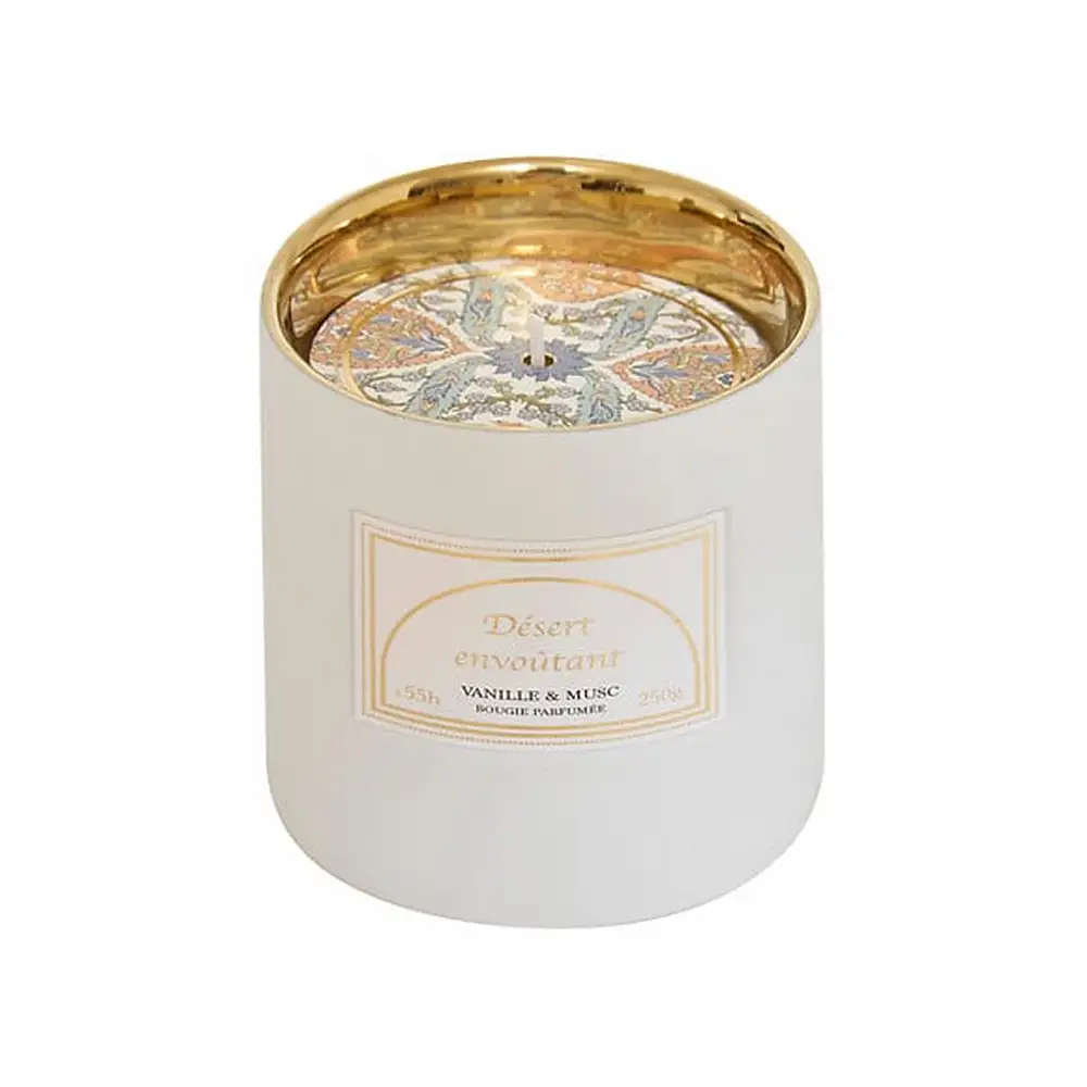 Κερί σε κεραμικό ποτήρι  Vanille&Musc  250gr/7,7x9,5 cm