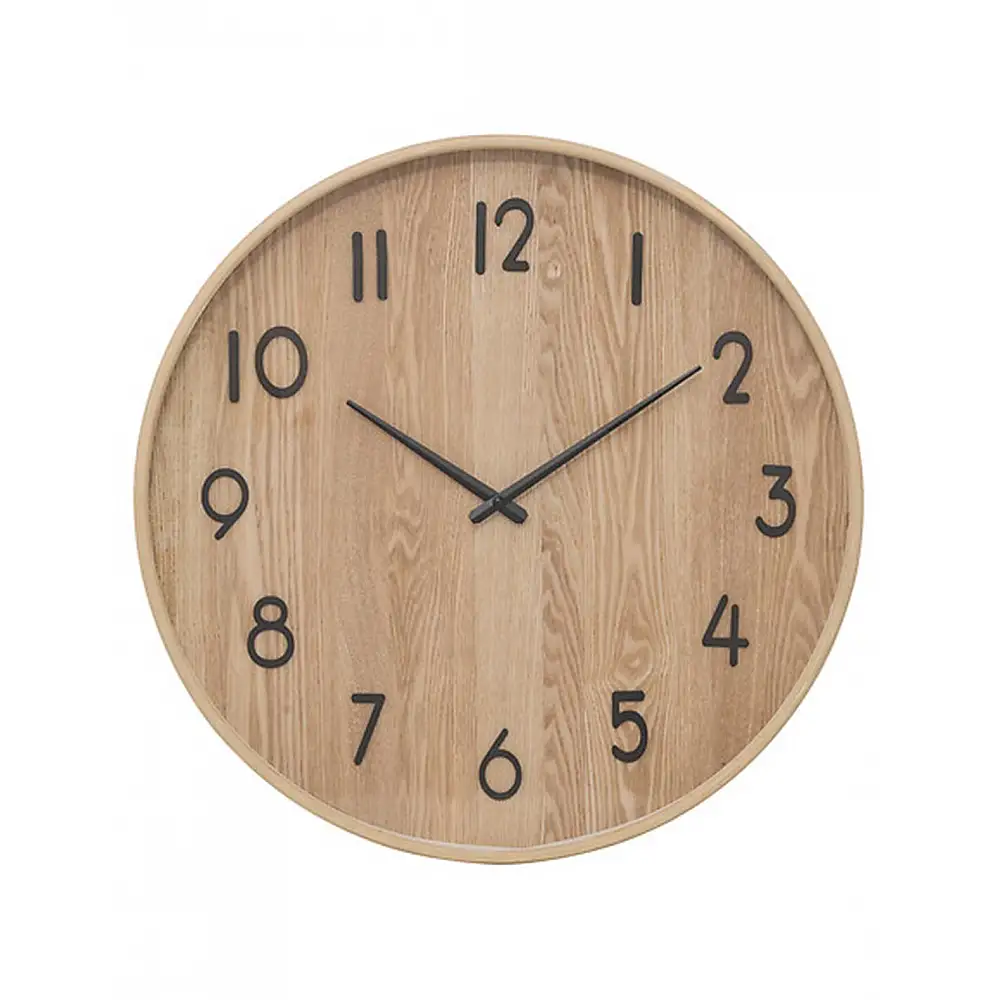 Ρολόι τοίχου ξύλινο φυσικό Φ55cm