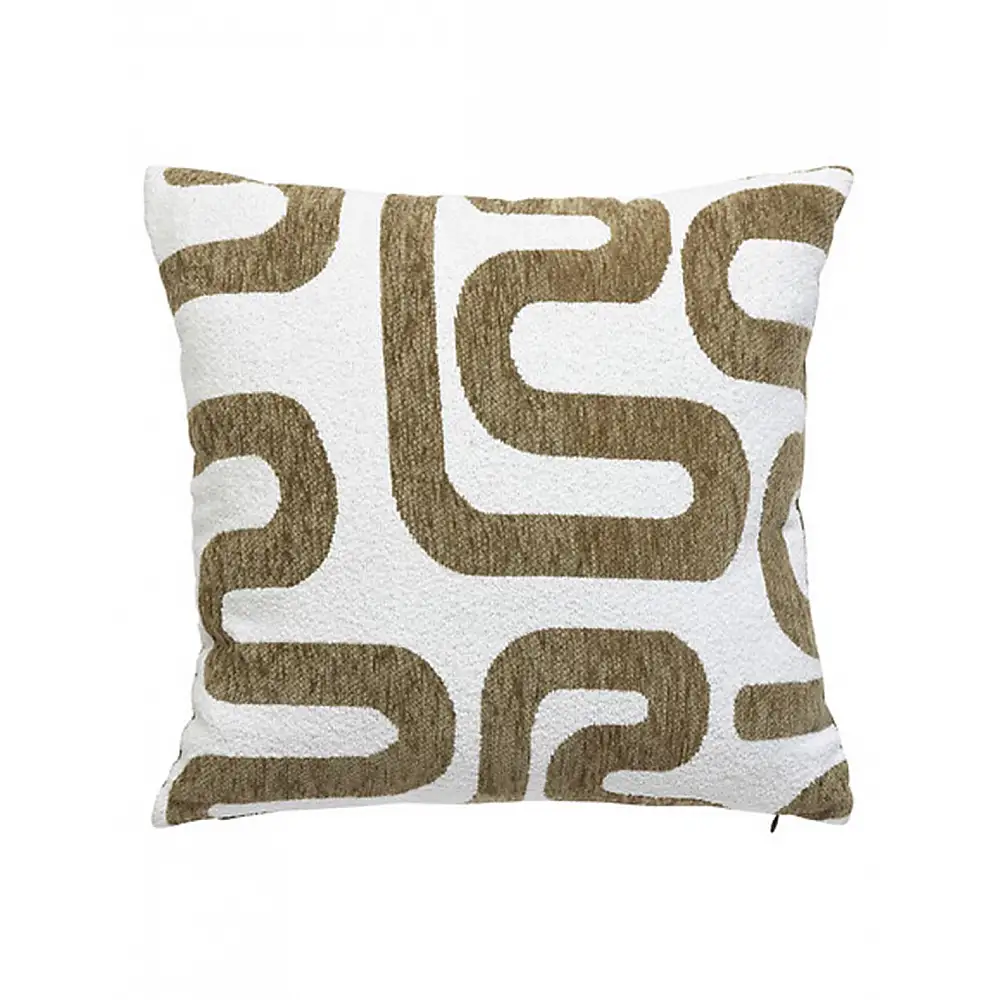 Μαξιλάρι Jacquard χακί λευκό 40x40cm