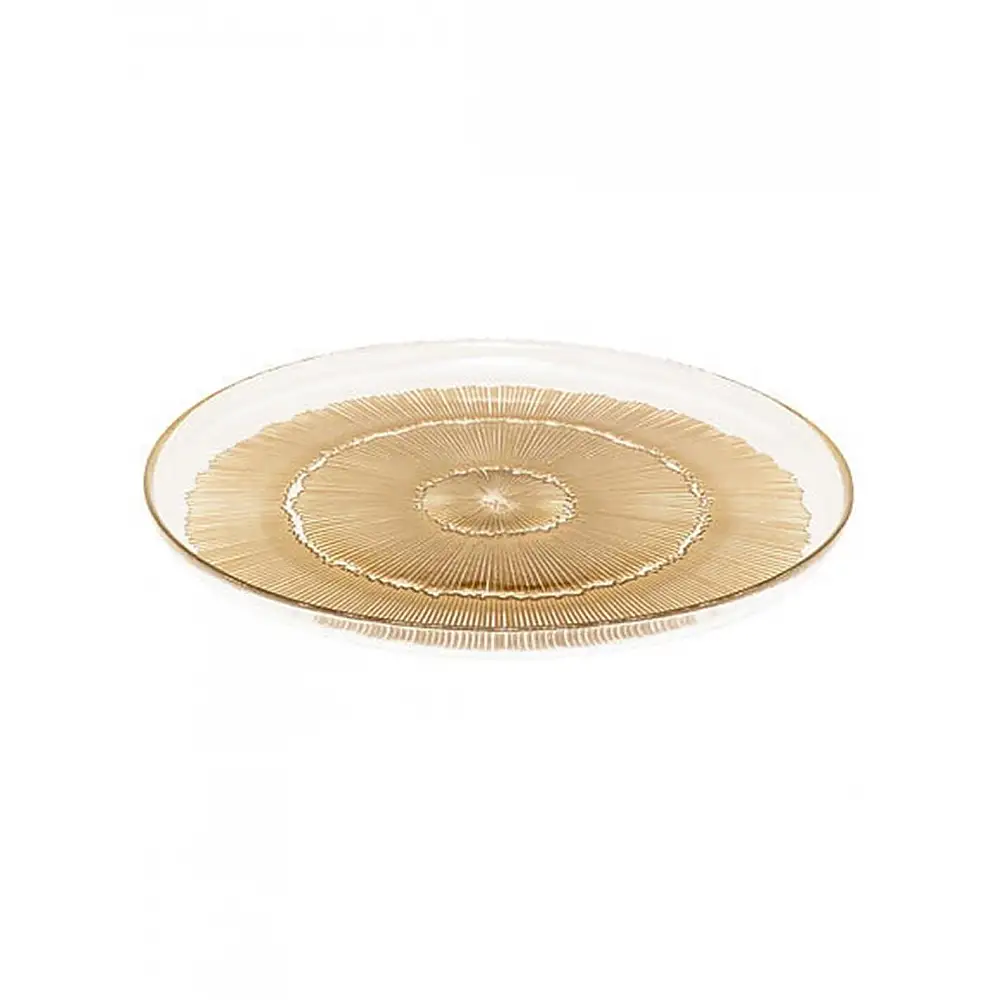 Πιάτο  Celeste  γυάλινο χρυσό Φ33cm