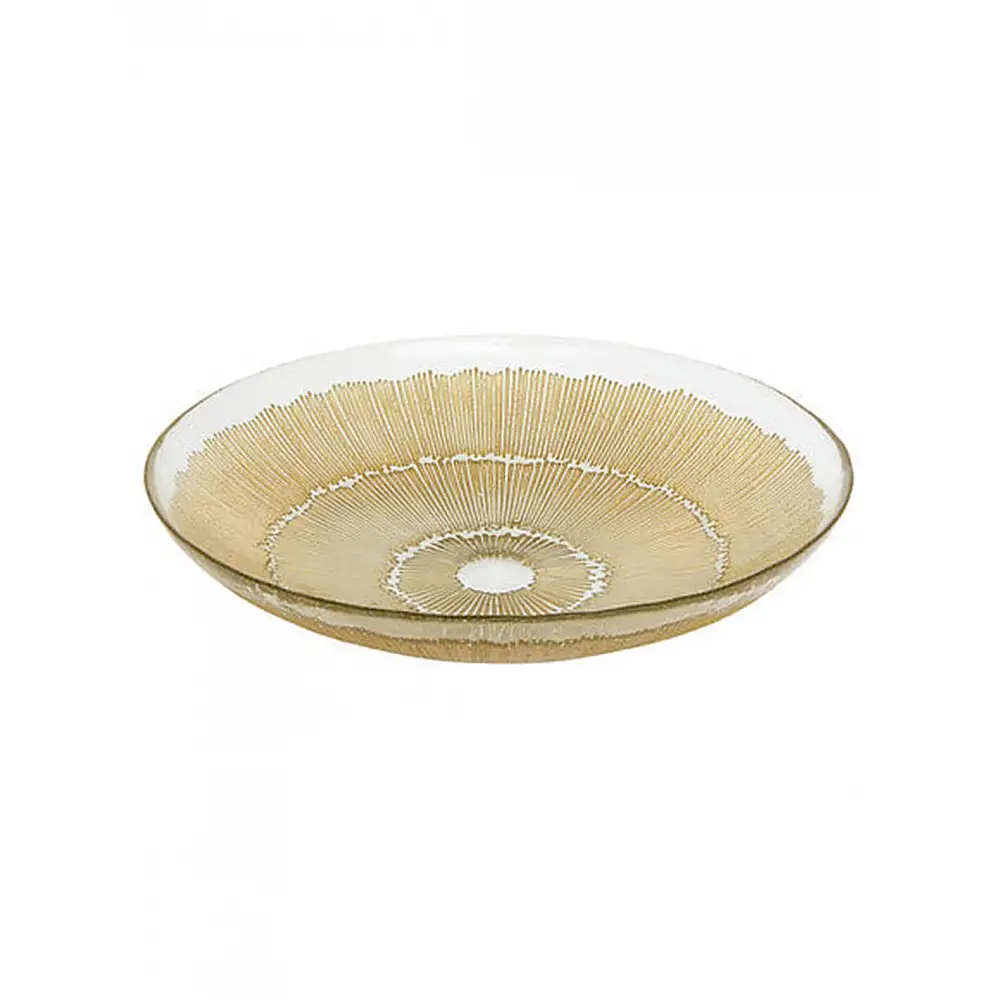 Πιατέλα  Celeste  γυάλινη χρυσή 30x6cm