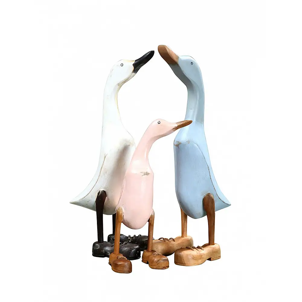 Πάπιες διακοσμητικό  Set3/Bamboo&teak wood 30x15x45/20x13x35/15x10x24cm