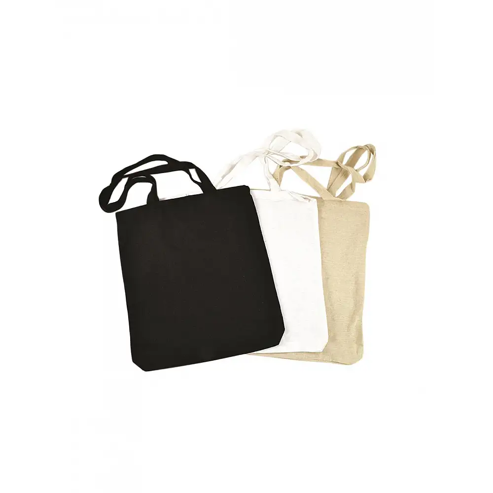 POLYCOTTON BAG WITH LONG HANDLE 37X42+5/2. 5X70cm