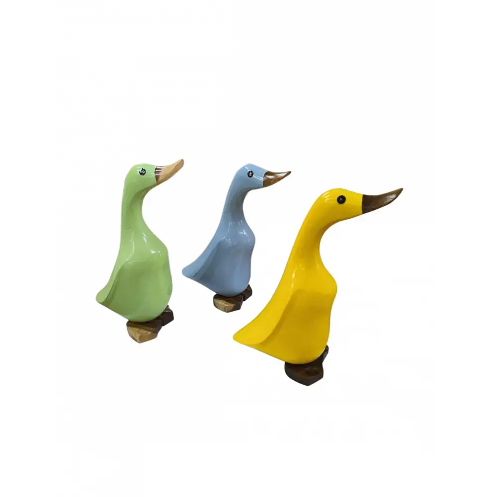 Πάπιες διακοσμητικό  /Bamboo&teak wood  3χρώματα 15x10x24cm