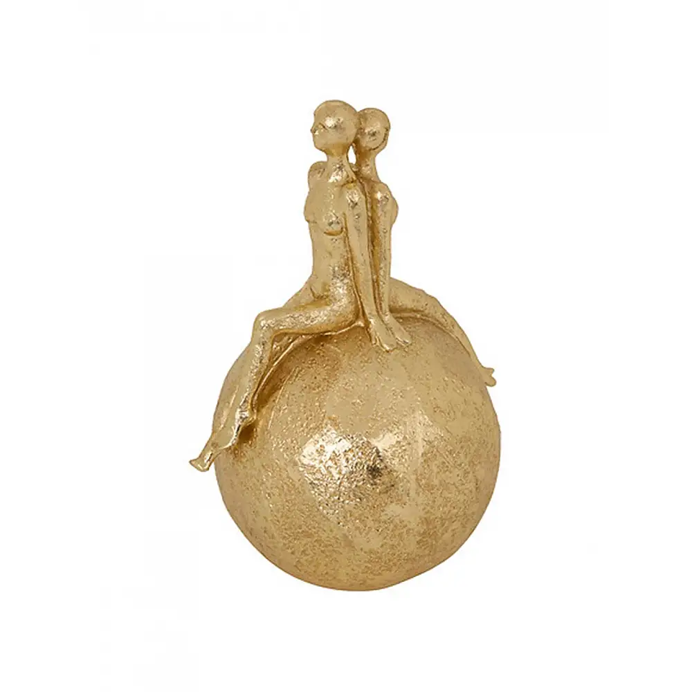 Διακοσμητικό χρυσό Ζευγάρι σε σφαίρα 16,5x13x22,5 cm