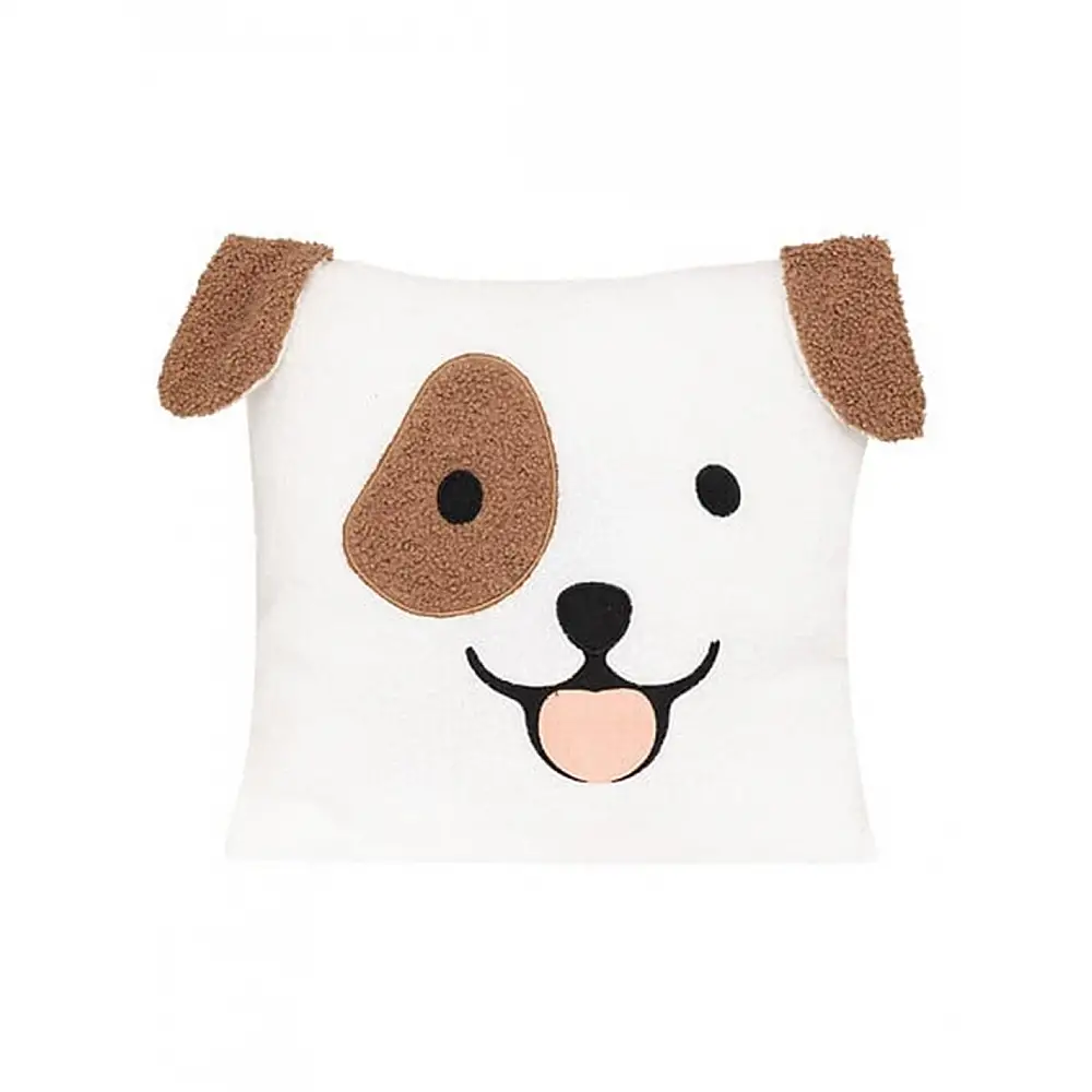 Μαξιλάρι σκύλος λευκός/καφέ 40x40cm
