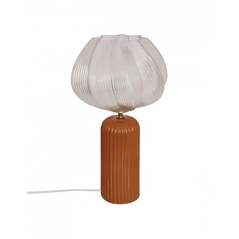 Λάμπα λουλούδι camel κεραμ/γυάλινο  27,5x45,5 cm