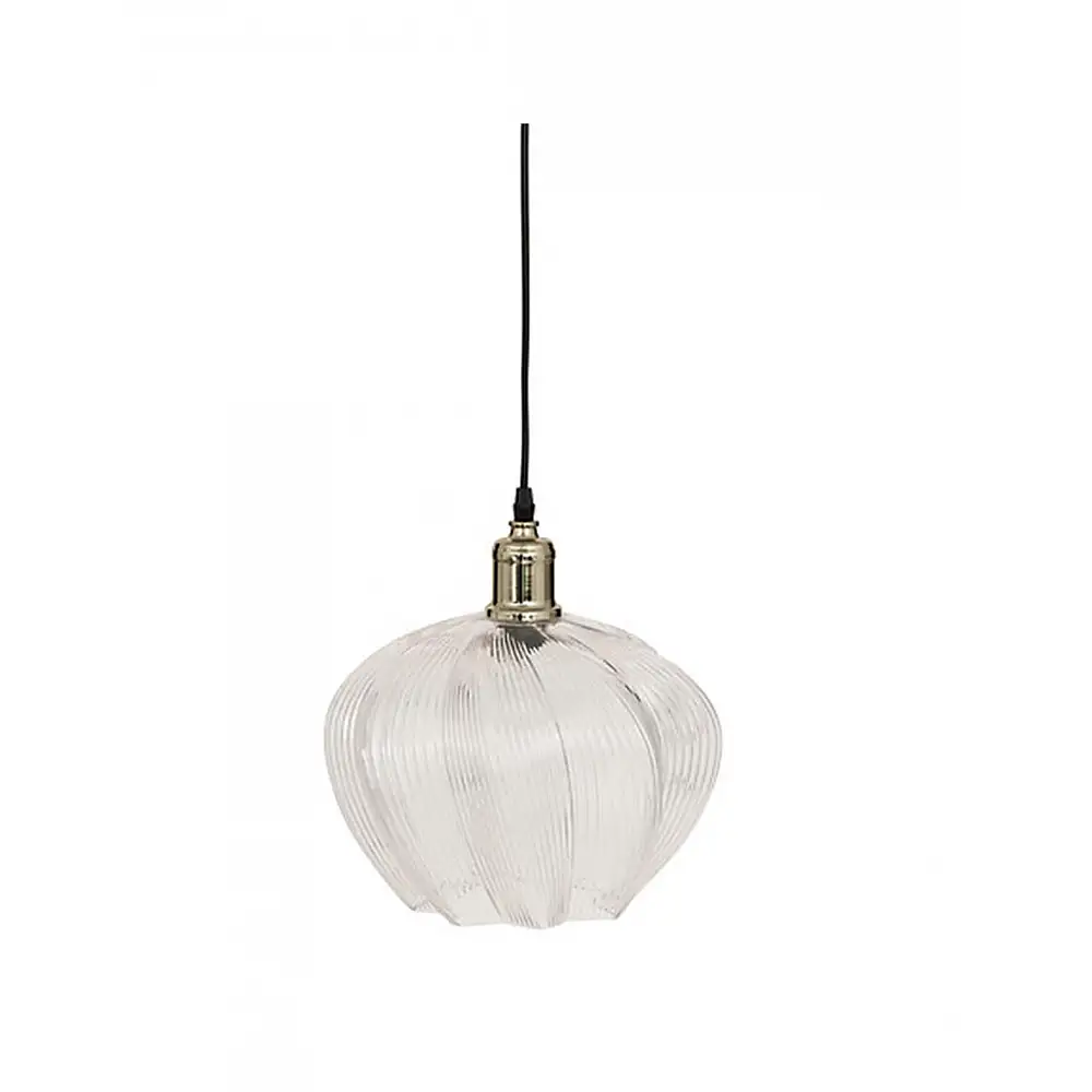 Φωτιστικό οροφής γυάλινο διάφανο λουλούδι 27,5 x 119 cm