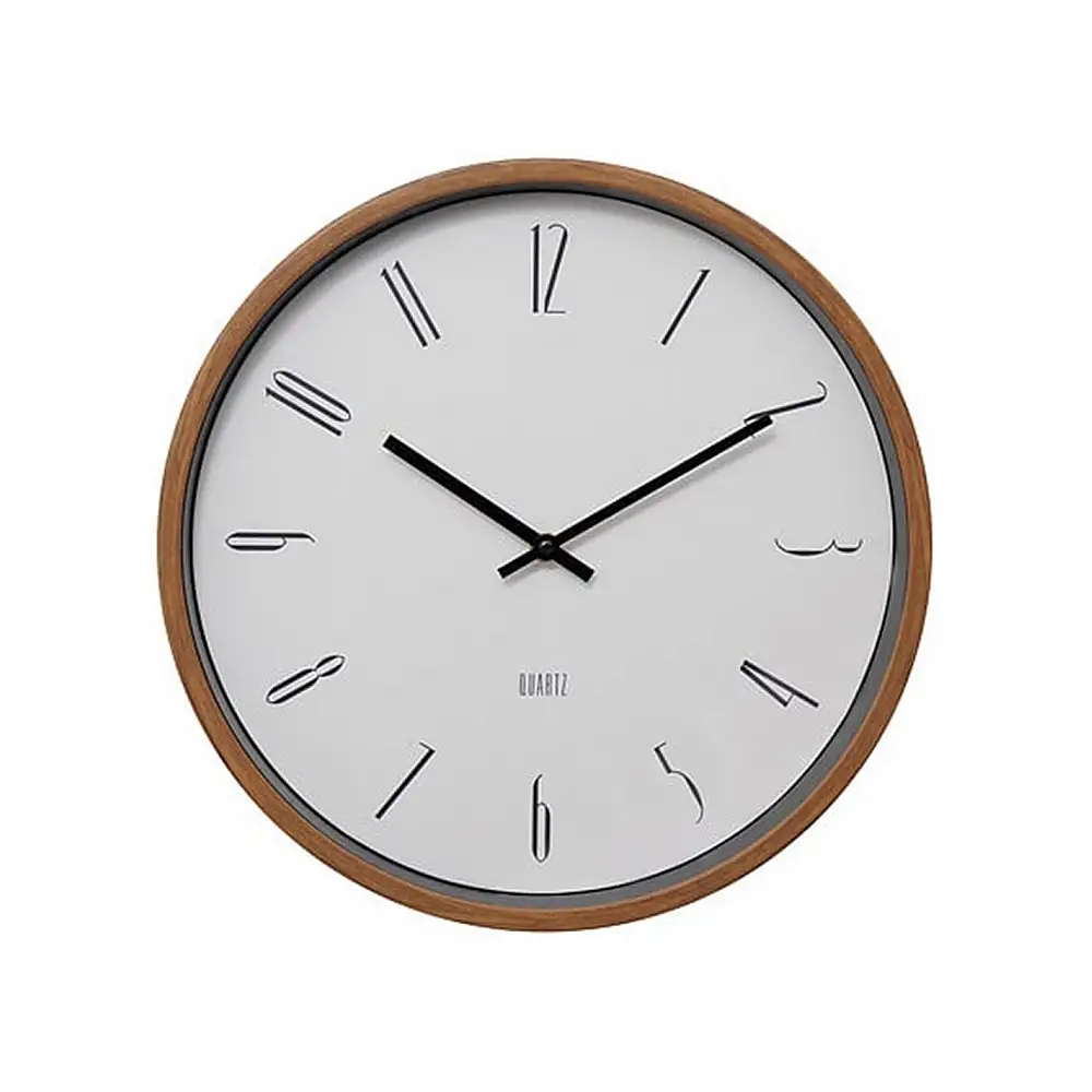 Ρολόι τοίχου στρογγυλό λευκό πλαστικό  Φ35cm