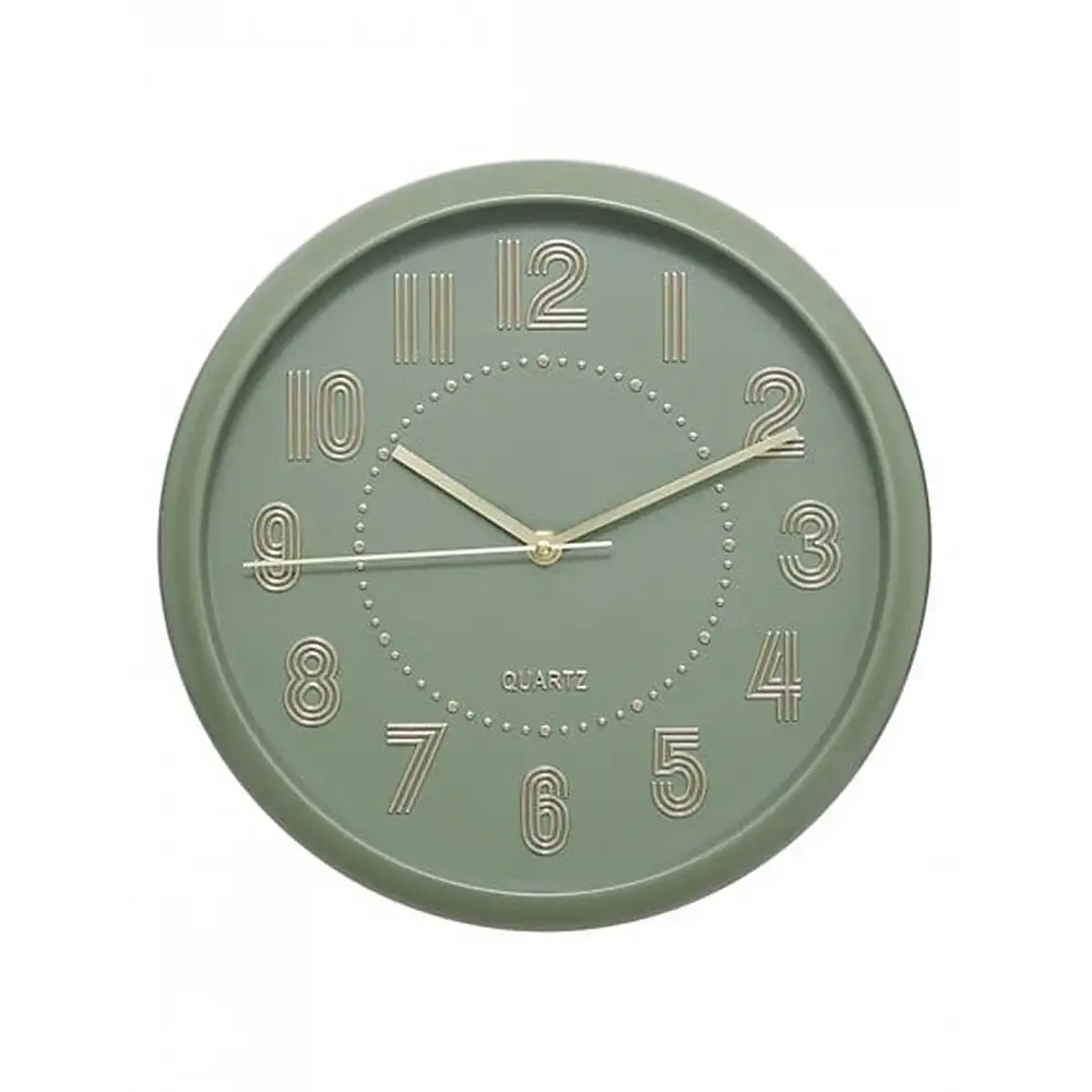 Ρολόι τοίχου στρογγυλό πλαστικό  xακί Φ30cm