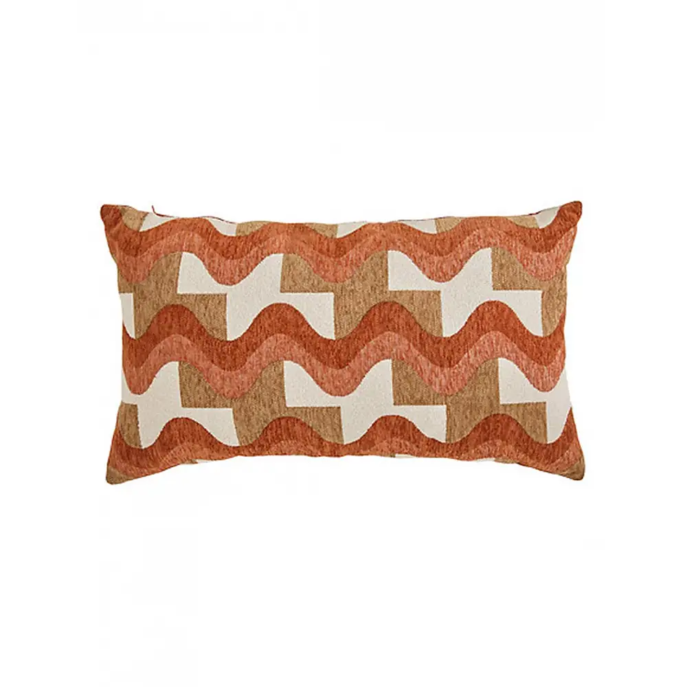 Μαξιλάρι Jacquard πορτοκαλίαλί λευκό 38x58cm