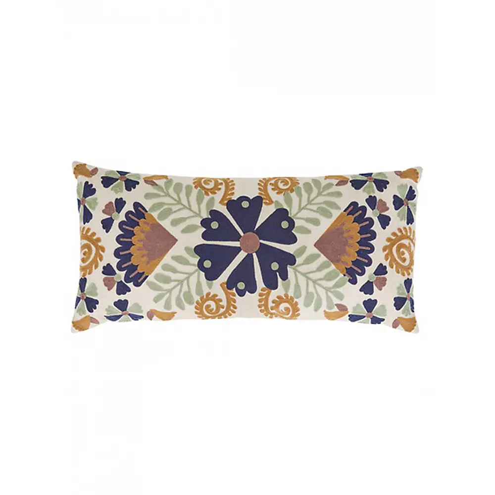 Μαξιλάρι κεντητά λουλούδια 35x75cm