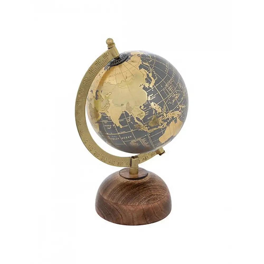 Υδρόγειος σε ξύλινο mango βάση 15x12,5 x22,5 cm