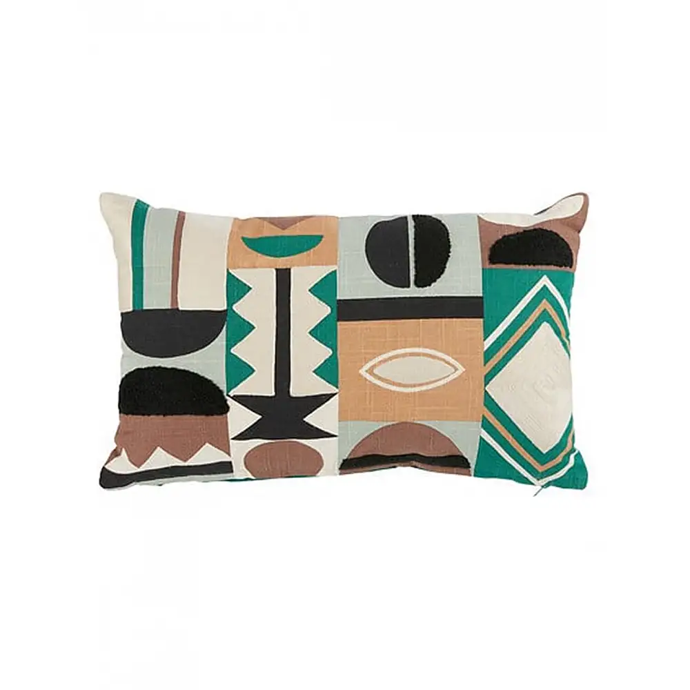 Μαξιλάρι πράσινο χρωματιστά γεωμετρικά σχήμ. 40x40cm