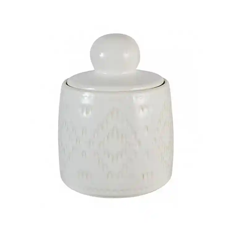 Κουτί με καπάκι κεραμικό μπεζ 15,2x19cm