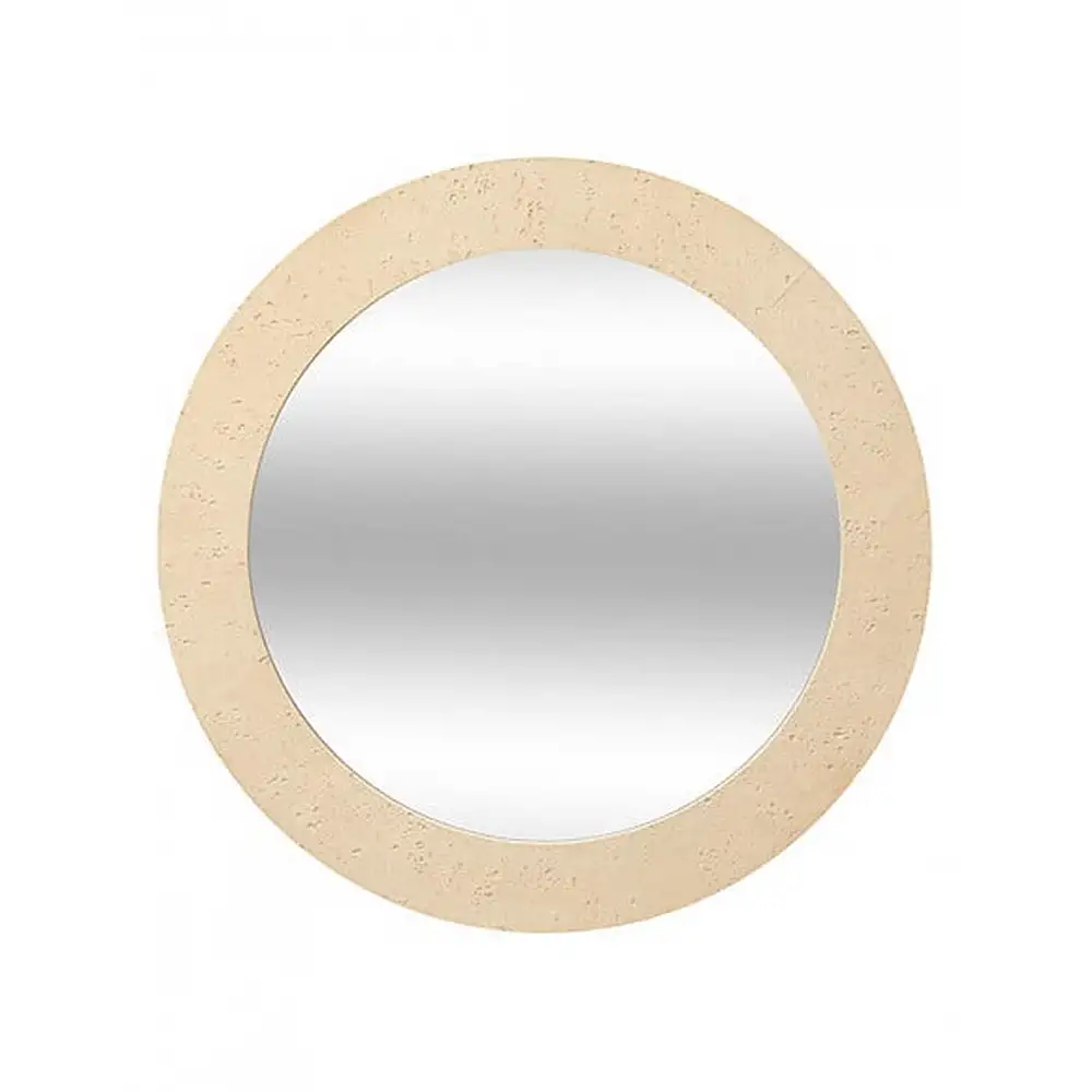 Καθρέφτης  Anaya  εφέ ασβεστόλιθου Φ78cm