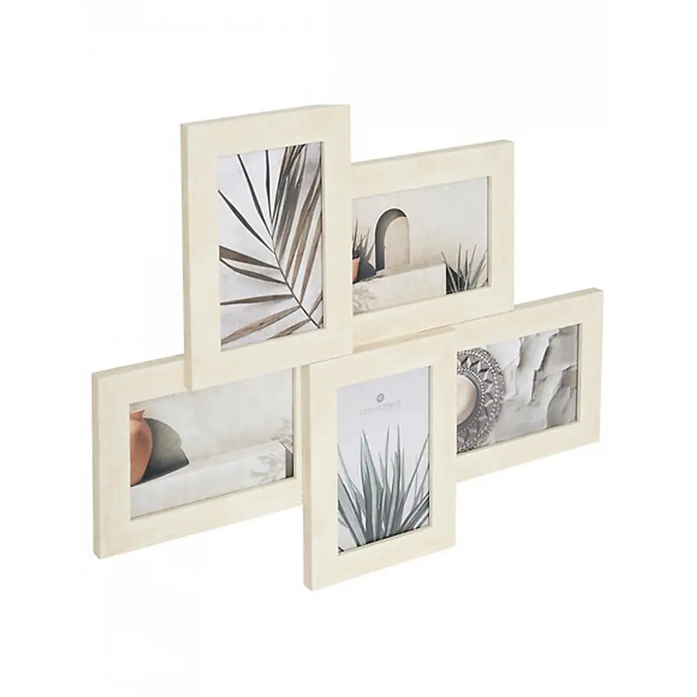 Κορνίζα τοίχου 5θέσεων πλαστικό εφέ ασβεστόλιθου 48,4x38,2 cm