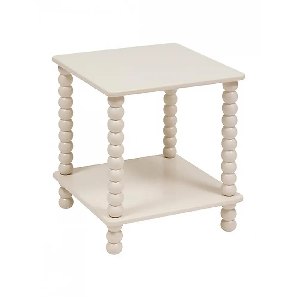 Τραπέζι βοηθητικό εκρού/σκαλιστά πόδια 40x40x45cm