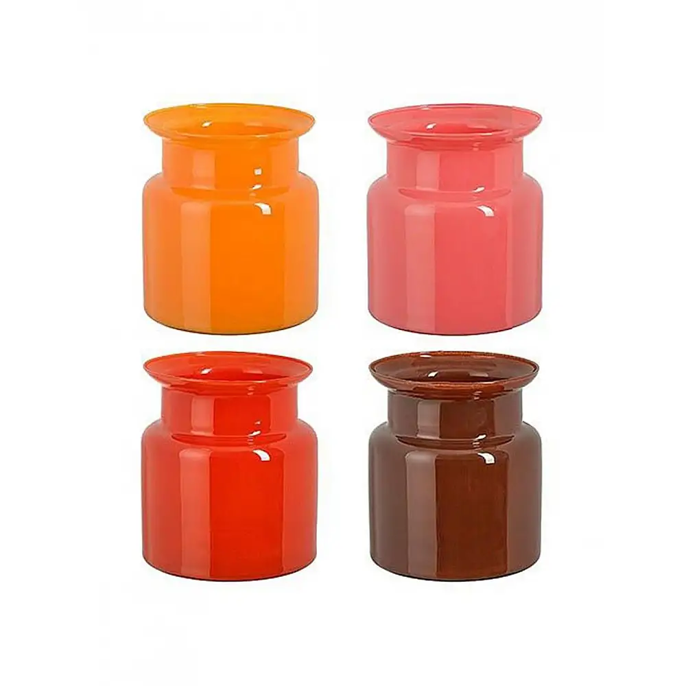 Βάζο γυάλινο 4χρώματα Φ14,5Η14,5 cm