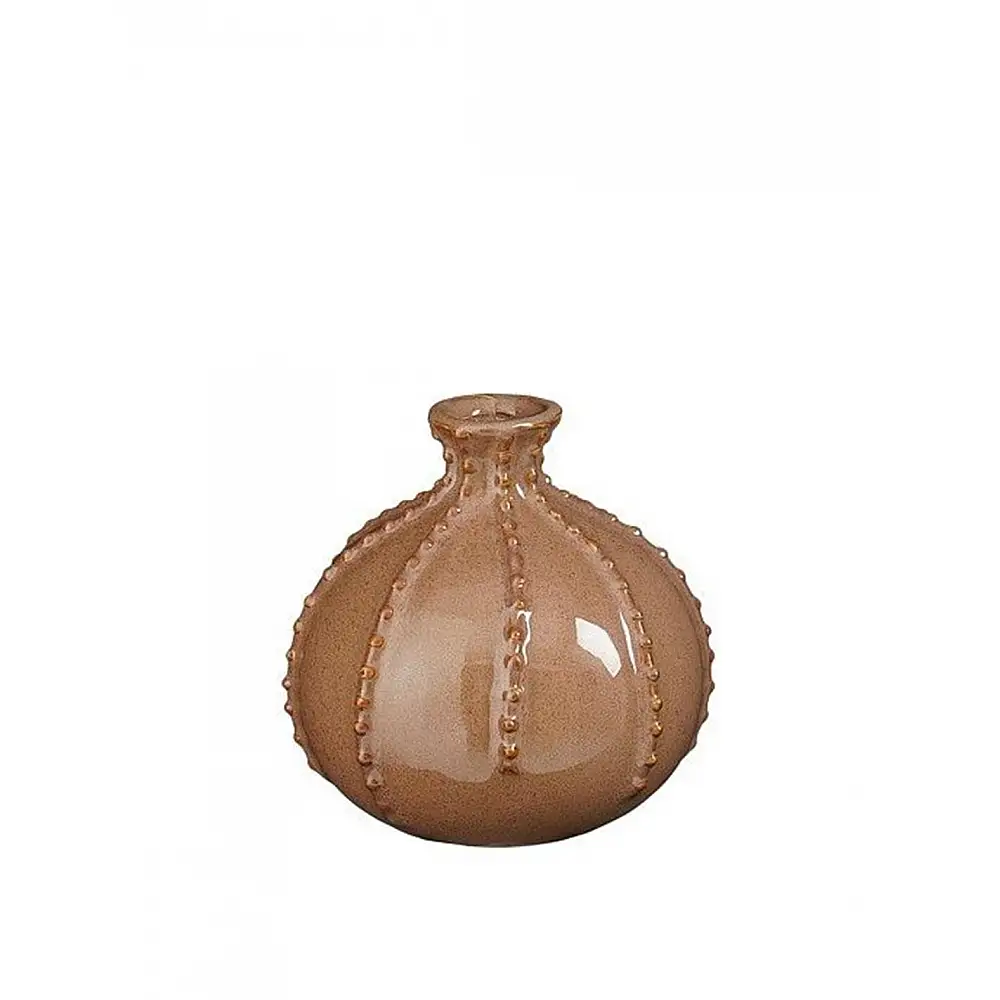 Βάζο κεραμικό καφέ  Stephanie  Φ11,5Η11,5 cm