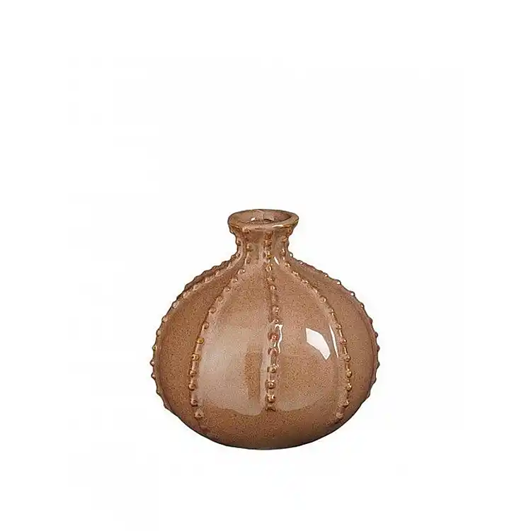Βάζο κεραμικό καφέ  Stephanie  Φ11,5Η11,5 cm