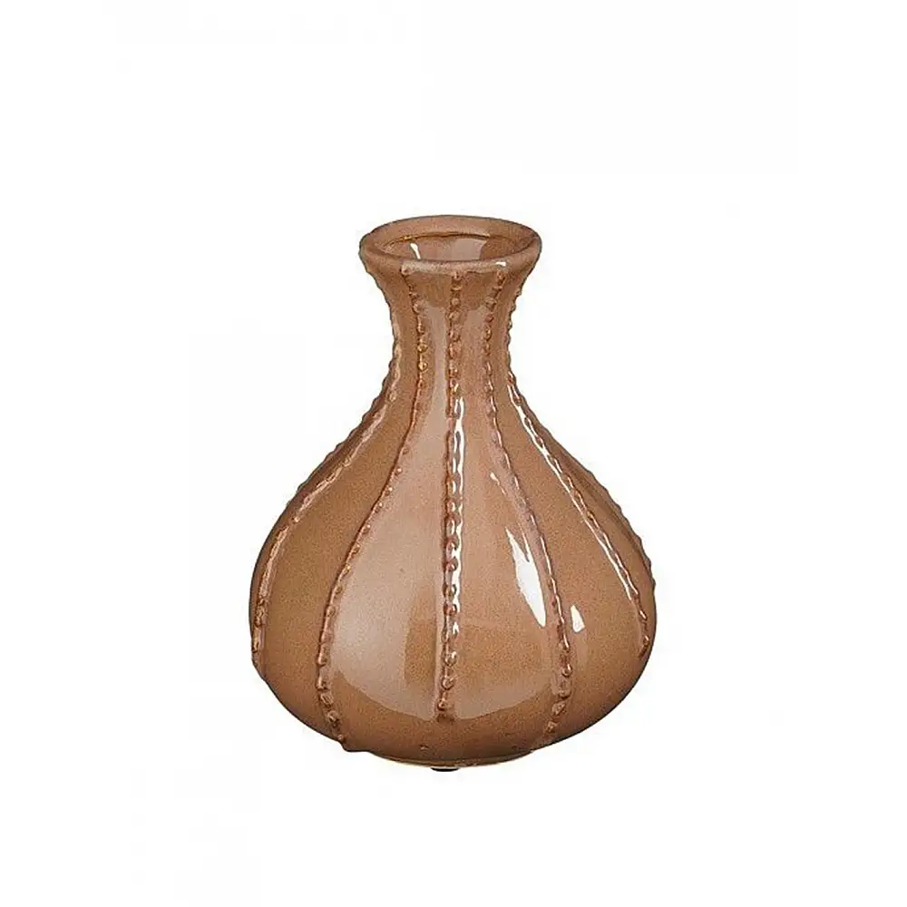 Βάζο κεραμικό καφέ  Stephanie  Φ17Η19 cm